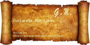 Galanda Mariann névjegykártya